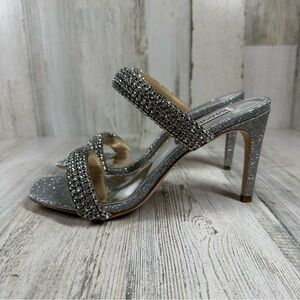 Badgley Mischka Silver Heels